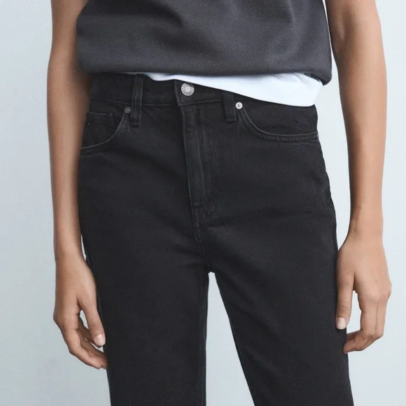 Sz 6 MATILDA Mango Women MEDIUM-RISE STRAIGHT-FIT JEANS - Picture 4 of 12